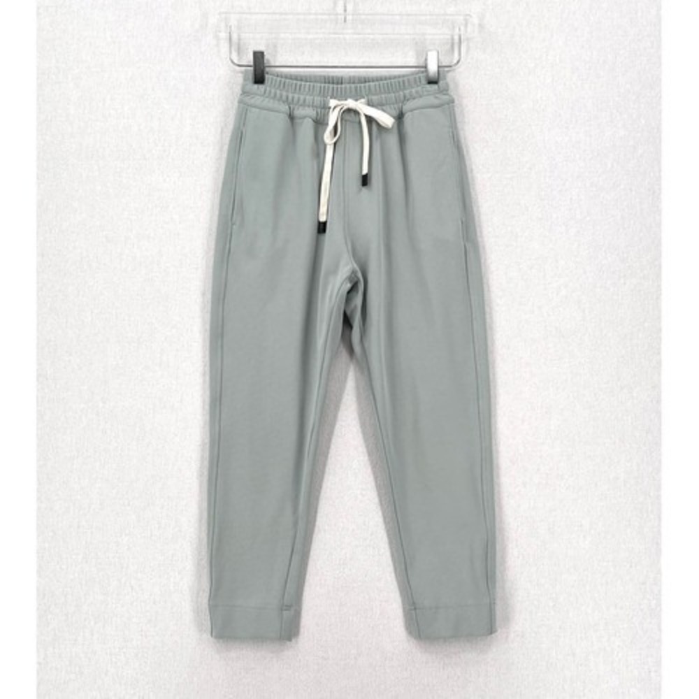 Bassike Tapered Pants Womens 0 Green Drawstring Elastic Waist Casual